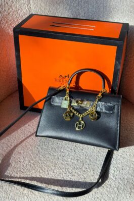 شنتة هيرمز كيلي ميني / شامل اكسسوار ستراب جلد وستراب قماش