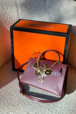 شنتة هيرمز كيلي ميني / شامل اكسسوار ستراب جلد وستراب قماش