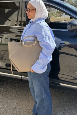 شنتة بولين حجم كبير لون بيج