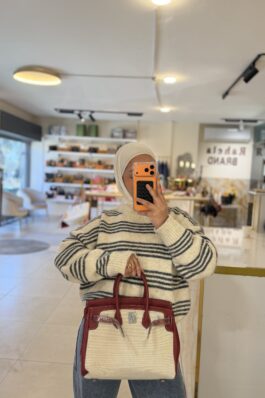 شنتة هيرميز قماش دبل فيس،خمري وبيج