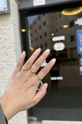 خاتم قلب لون دهبي