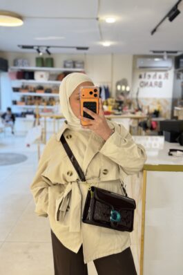 شنتة كوتش تابي لون بني بلمعة