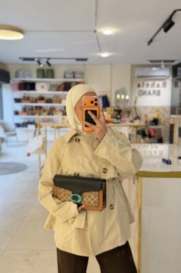 شنتة كوتش تابي لون اسود مع عسلي